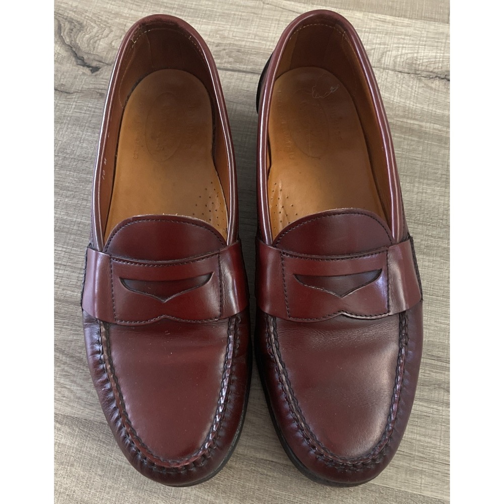 Church's Vintage Burgundy Leather Penny Loafers Handmade Shoes Men's 10M MadeUSA
